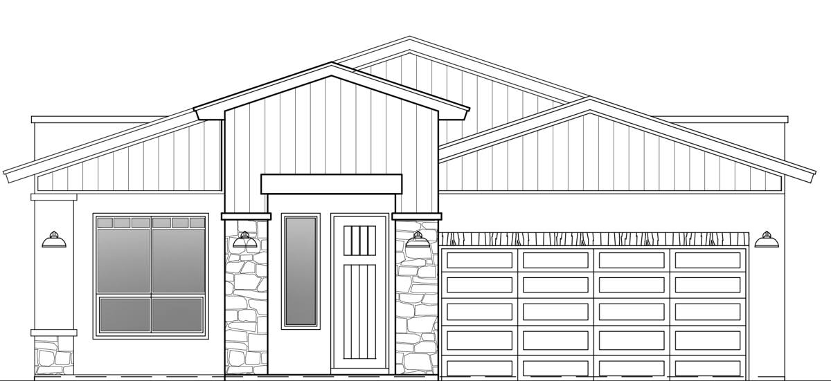 French Farmhouse II elevation — 14017 Paseo Del Mar Dr
